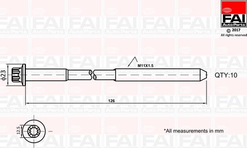 FAI AutoParts B1139 - Kit bulloni testata autozon.pro