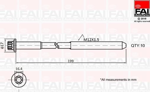 FAI AutoParts B1756 - Kit bulloni testata autozon.pro