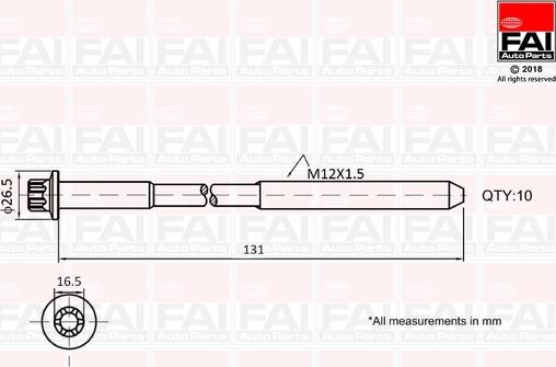 FAI AutoParts B896 - Kit bulloni testata autozon.pro