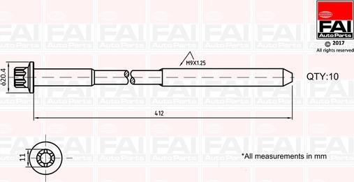 FAI AutoParts B292 - Kit bulloni testata autozon.pro