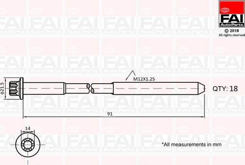 FAI AutoParts B2101 - Kit bulloni testata autozon.pro