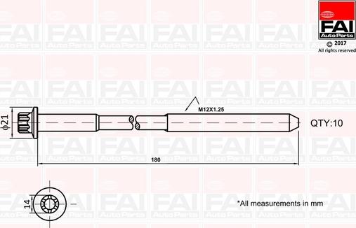 FAI AutoParts B2111 - Kit bulloni testata autozon.pro