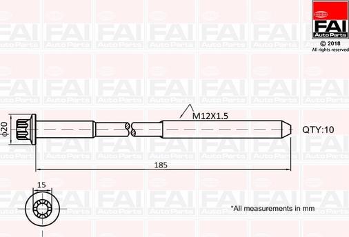 FAI AutoParts B2129 - Kit bulloni testata autozon.pro