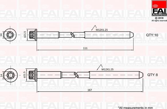 FAI AutoParts B2124 - Kit bulloni testata autozon.pro