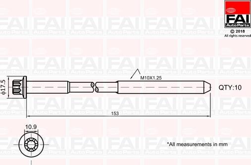 FAI AutoParts B701 - Kit bulloni testata autozon.pro