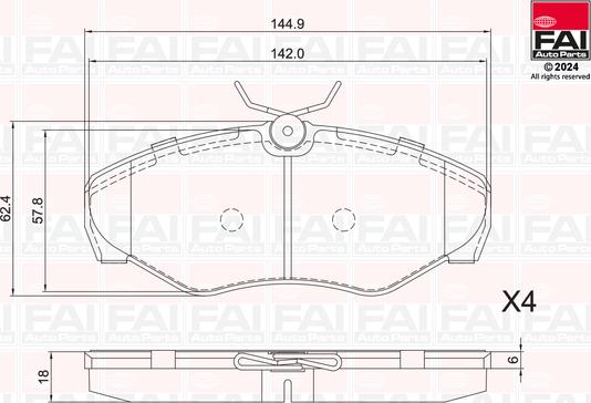 FAI AutoParts BP144 - Kit pastiglie freno, Freno a disco autozon.pro