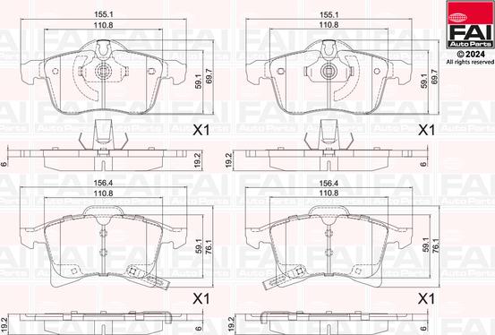 FAI AutoParts BP143 - Kit pastiglie freno, Freno a disco autozon.pro