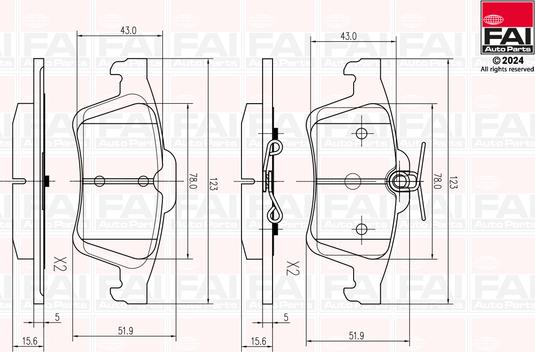 FAI AutoParts BP142 - Kit pastiglie freno, Freno a disco autozon.pro