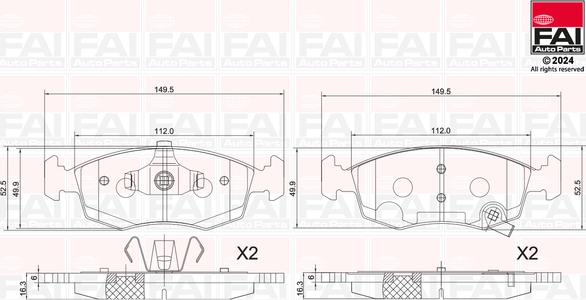 FAI AutoParts BP159 - Kit pastiglie freno, Freno a disco autozon.pro