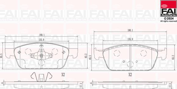 FAI AutoParts BP154 - Kit pastiglie freno, Freno a disco autozon.pro