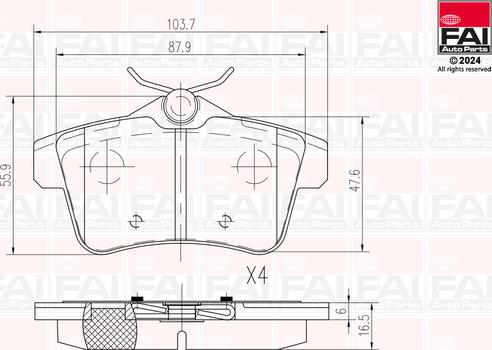 FAI AutoParts BP156 - Kit pastiglie freno, Freno a disco autozon.pro