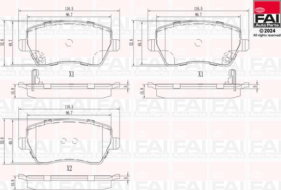 FAI AutoParts BP150 - Kit pastiglie freno, Freno a disco autozon.pro