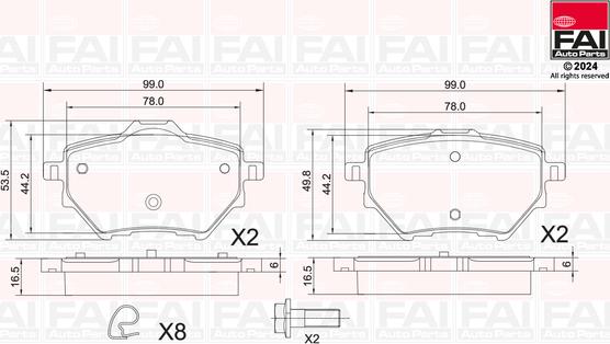 FAI AutoParts BP157 - Kit pastiglie freno, Freno a disco autozon.pro