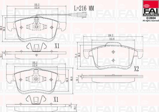 FAI AutoParts BP169 - Kit pastiglie freno, Freno a disco autozon.pro