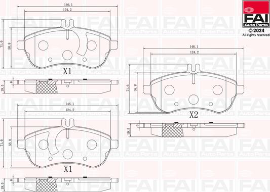 FAI AutoParts BP164 - Kit pastiglie freno, Freno a disco autozon.pro