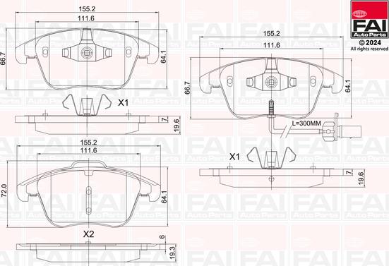 FAI AutoParts BP160 - Kit pastiglie freno, Freno a disco autozon.pro