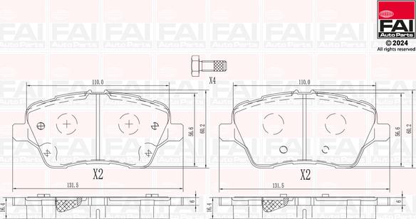 FAI AutoParts BP167 - Kit pastiglie freno, Freno a disco autozon.pro