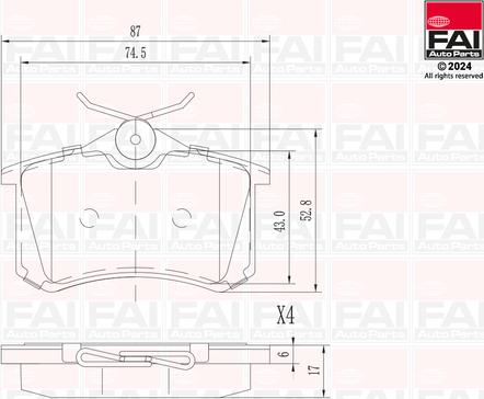 FAI AutoParts BP100 - Kit pastiglie freno, Freno a disco autozon.pro