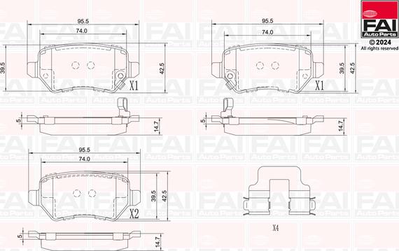 FAI AutoParts BP108 - Kit pastiglie freno, Freno a disco autozon.pro