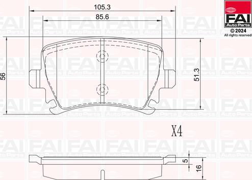 FAI AutoParts BP116 - Kit pastiglie freno, Freno a disco autozon.pro