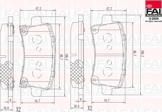 FAI AutoParts BP111 - Kit pastiglie freno, Freno a disco autozon.pro