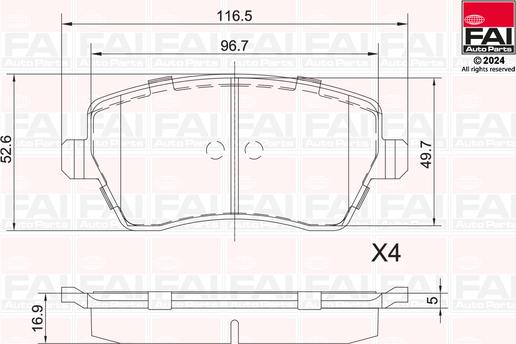 FAI AutoParts BP117 - Kit pastiglie freno, Freno a disco autozon.pro