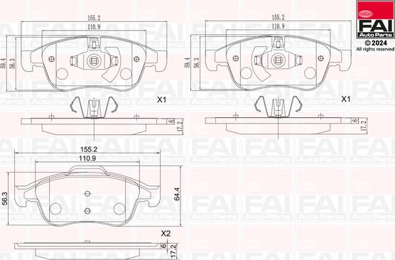 FAI AutoParts BP139 - Kit pastiglie freno, Freno a disco autozon.pro