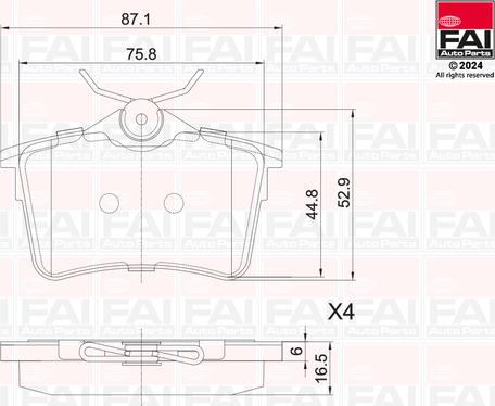 FAI AutoParts BP135 - Kit pastiglie freno, Freno a disco autozon.pro