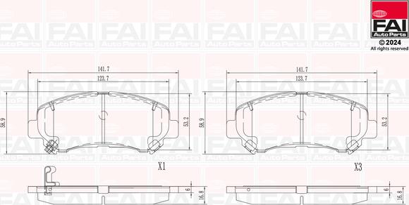 FAI AutoParts BP136 - Kit pastiglie freno, Freno a disco autozon.pro