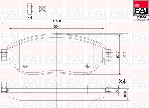 FAI AutoParts BP130 - Kit pastiglie freno, Freno a disco autozon.pro