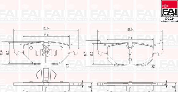 FAI AutoParts BP131 - Kit pastiglie freno, Freno a disco autozon.pro