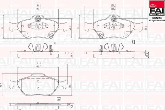 FAI AutoParts BP138 - Kit pastiglie freno, Freno a disco autozon.pro