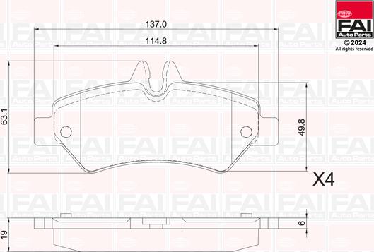 FAI AutoParts BP133 - Kit pastiglie freno, Freno a disco autozon.pro