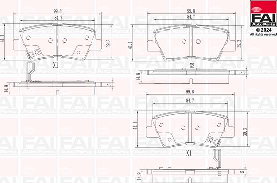 FAI AutoParts BP132 - Kit pastiglie freno, Freno a disco autozon.pro