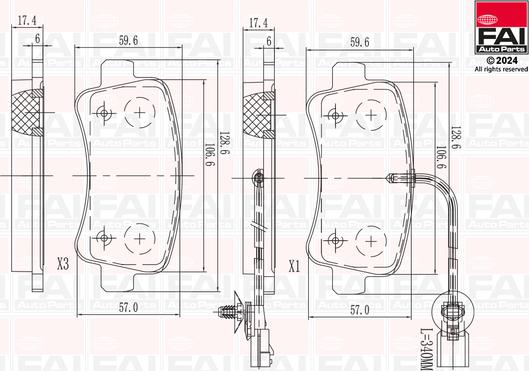 FAI AutoParts BP125 - Kit pastiglie freno, Freno a disco autozon.pro