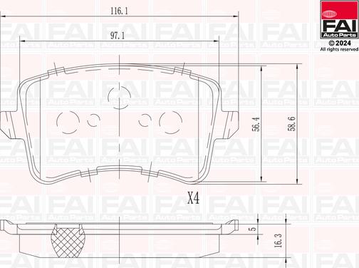 FAI AutoParts BP128 - Kit pastiglie freno, Freno a disco autozon.pro