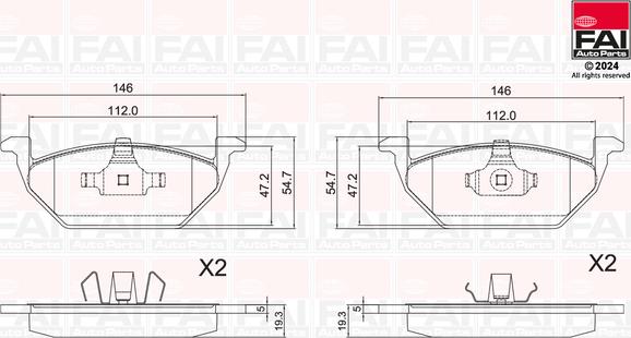 FAI AutoParts BP123 - Kit pastiglie freno, Freno a disco autozon.pro