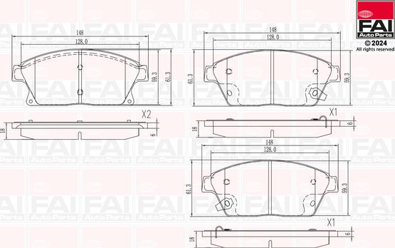 FAI AutoParts BP122 - Kit pastiglie freno, Freno a disco autozon.pro