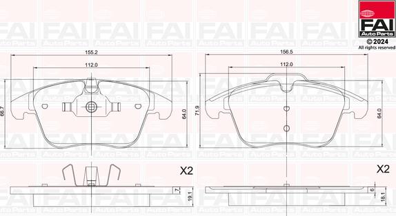 FAI AutoParts BP127 - Kit pastiglie freno, Freno a disco autozon.pro