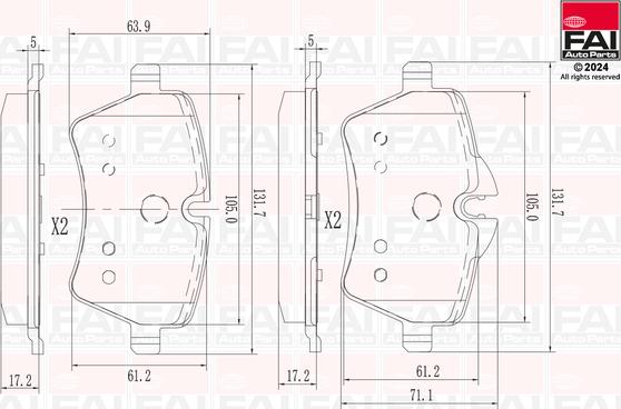 FAI AutoParts BP170 - Kit pastiglie freno, Freno a disco autozon.pro