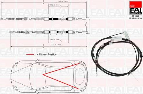 FAI AutoParts FBC0091 - Cavo comando, Freno stazionamento autozon.pro