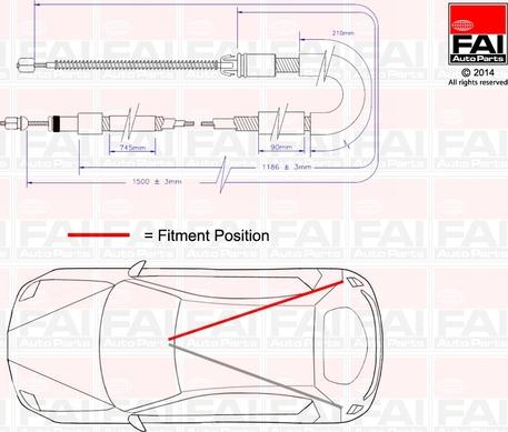 FAI AutoParts FBC0015 - Cavo comando, Freno stazionamento autozon.pro