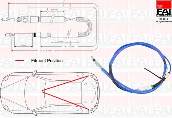 FAI AutoParts FBC0013 - Cavo comando, Freno stazionamento autozon.pro