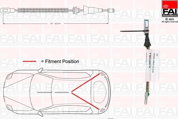 FAI AutoParts FBC0079 - Cavo comando, Freno stazionamento autozon.pro