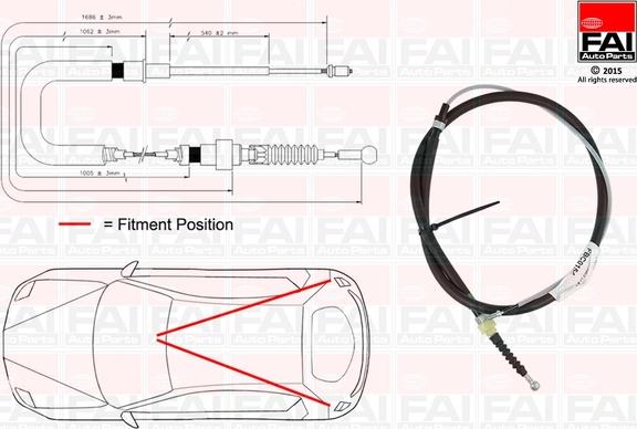 FAI AutoParts FBC0154 - Cavo comando, Freno stazionamento autozon.pro