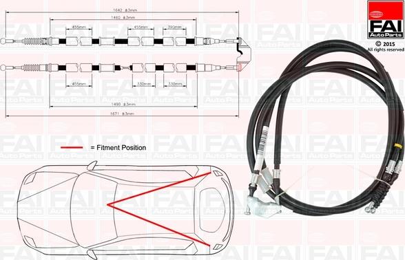 FAI AutoParts FBC0156 - Cavo comando, Freno stazionamento autozon.pro