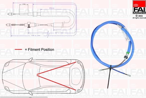 FAI AutoParts FBC0150 - Cavo comando, Freno stazionamento autozon.pro