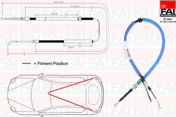 FAI AutoParts FBC0169 - Cavo comando, Freno stazionamento autozon.pro