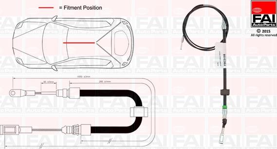 FAI AutoParts FBC0166 - Cavo comando, Freno stazionamento autozon.pro