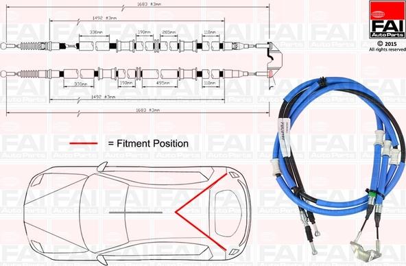 FAI AutoParts FBC0160 - Cavo comando, Freno stazionamento autozon.pro